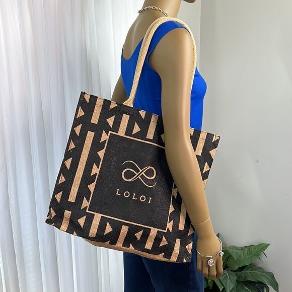 LOLOI Jute / Burlap Shopping Bag - Picture 1 of 6